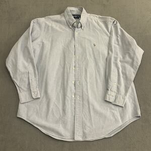 Polo Ralph Lauren Yarmouth Oxford Shirt Mens Size 16.5 34 Large Blue Button Down